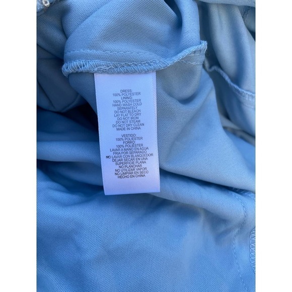 Alex & Eve Embroidered Column dress light blue Size 8 - Picture 6 of 7
